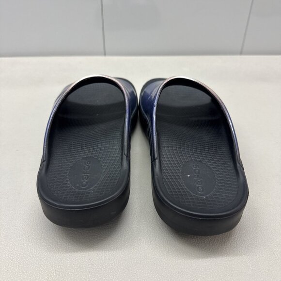 OOFOS Womens OOahh Luxe Slide Midnight Spectre 9 - Picture 5 of 7
